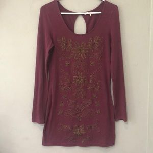 Free People embroidered long sleeve dress